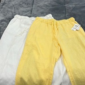 2 Pair of Linen Charter Club Pants size petite medium